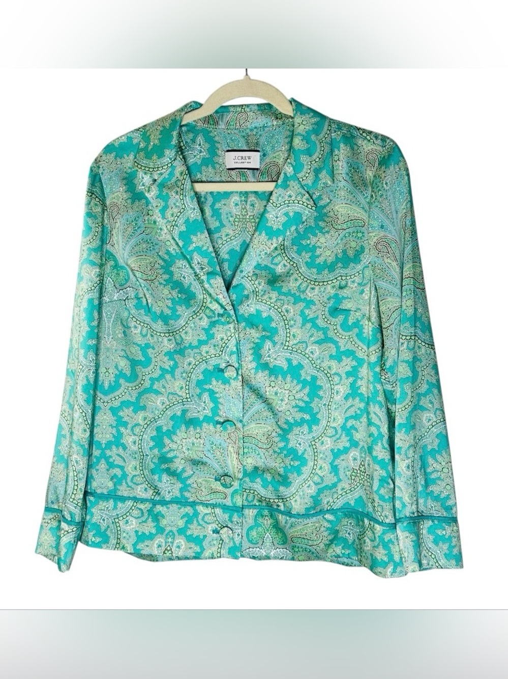 J Crew Collection Drapey button-up top Ratti pendant paisley M - Picture 4 of 8